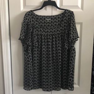 Apt 9 black and white ring print top